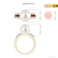 thumbnail image 5 of ANGARA South Sea Cultured Pearl Ring with Rubies in 14K Yellow Gold for Women | June Birthstone, Birthday, Anniversary, Jewelry Gift for Women | Pearl Ring, 5 of 9