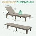 thumbnail image 5 of Homall 2 Pieces Patio Lounge Chair Outdoor Adjustable Chaise Lounge Chair,Light Brown, 5 of 7