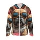 thumbnail image 1 of Balery French Bulldog In Sunglasses Sudadera ligera de manga larga con capucha y protección solar UPF 50+ para hombre y mujer, ideal para pesca y running-Large, 1 of 7