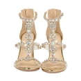 thumbnail image 4 of Women Rhinestone Jewel Transparent Cage Chunky Heel Sandal 19033, 4 of 6