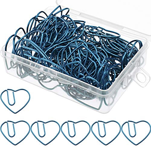 Jetec 100 Pieces 3 cm Love Heart Shaped Small Paper Clips Bookmark Clips for Office School Home Silver