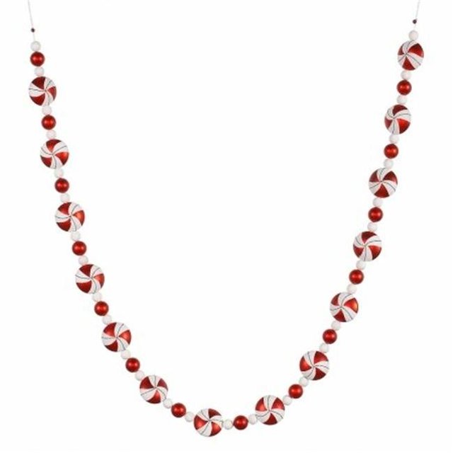 6 ft. X 60mm Red-White Candy Garland 1-Bx