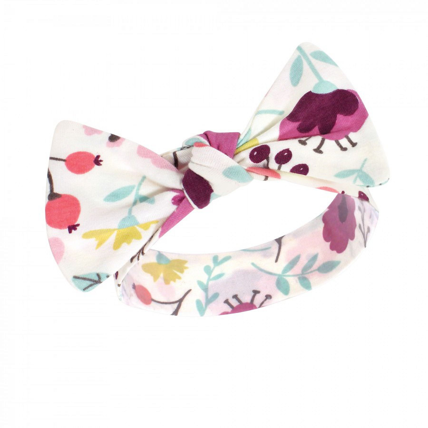 Touched by Nature Baby Girl Organic Cotton Swaddle Blanket and Headband or Cap, Botanical, One Size