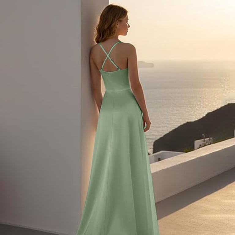 prom dresses pink and green Vintage Mint Lace Trim Midi Dress Bows Evening Gown DP – DSProm Color Main_Brown