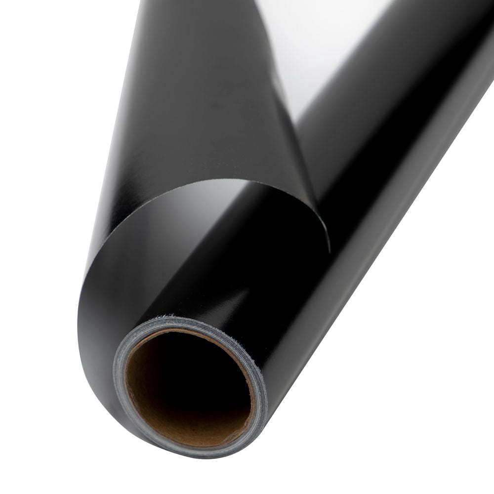 JAM Paper Glossy Wrapping Paper, 26.3 sq ft (17 in x 18 ft), Glossy Black, Roll Sold Individually