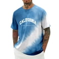 thumbnail image 2 of California Los Angeles Letter Graphic Tees for Men 2026 Summer Casual Short Sleeve Crewneck T Shirts West Coast Streetwear, 2 of 5