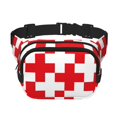 thumbnail image 1 of Fotbe Red Cross 1 Cangurera Cuadrada con Estampado de Doble Capa, Bolsa de Cintura Ajustable Mini para Hombres y Mujeres, 1 of 9