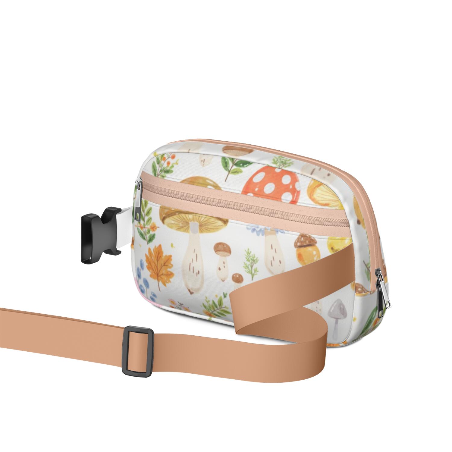 Cross Body Bag for Sports Enthusiasts Commuters Waist Bag & Hip Bum Bag with Adjustable Strap for Casual Running Hiking Cycling Mushroom Sporty Waist Pack
