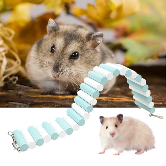 AURORA TRADE Hamster Rainbow Bridge, Flexible Bendy Climbing Ladder Hanging Wooden Chew Toy for Bird Parrot Guinea Pig Chinchilla Chipmunk Sugar Glider Gerbil Mice Squirrel Small Animal