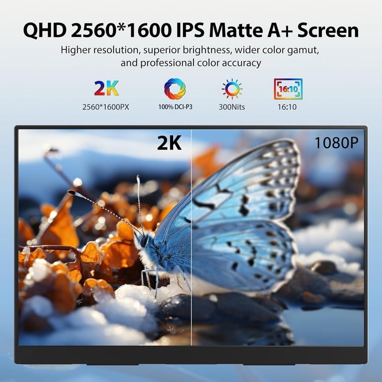 UPERFECT 18 Inch 144HZ Portable Gaming Monitor,2K 2560x1600 QHD