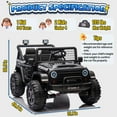 thumbnail image 5 of Joyracer 800W 24 Volt Ride on Toys for Big Kids, 4WD/2WD Switchable, 2 Seater Ride on Truck Car w/ Remote Control, Power Car Wheels, 3 Speeds, Spring Suspension, Bluetooth Music, Black, 5 of 12
