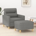 thumbnail image 1 of vidaXL Sofa Chair with Footstool Dark Grey 60 cm Fabric, 1 of 4