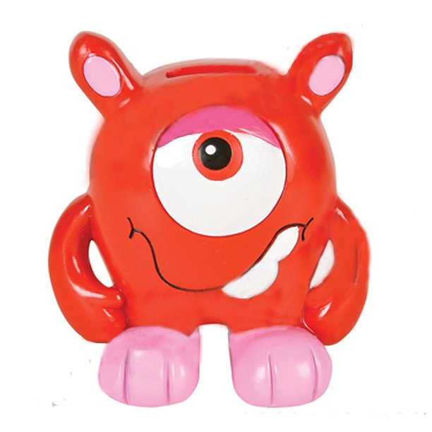Red Pink Monster Bank
