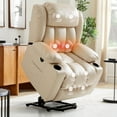 thumbnail image 2 of TEKAMON Large Power Lift Recliner Chair for Elderly with Heat and Massage Leather Electric Recliners Chair For Living Room with Cup Holders, Remote Control (Beige), 2 of 9