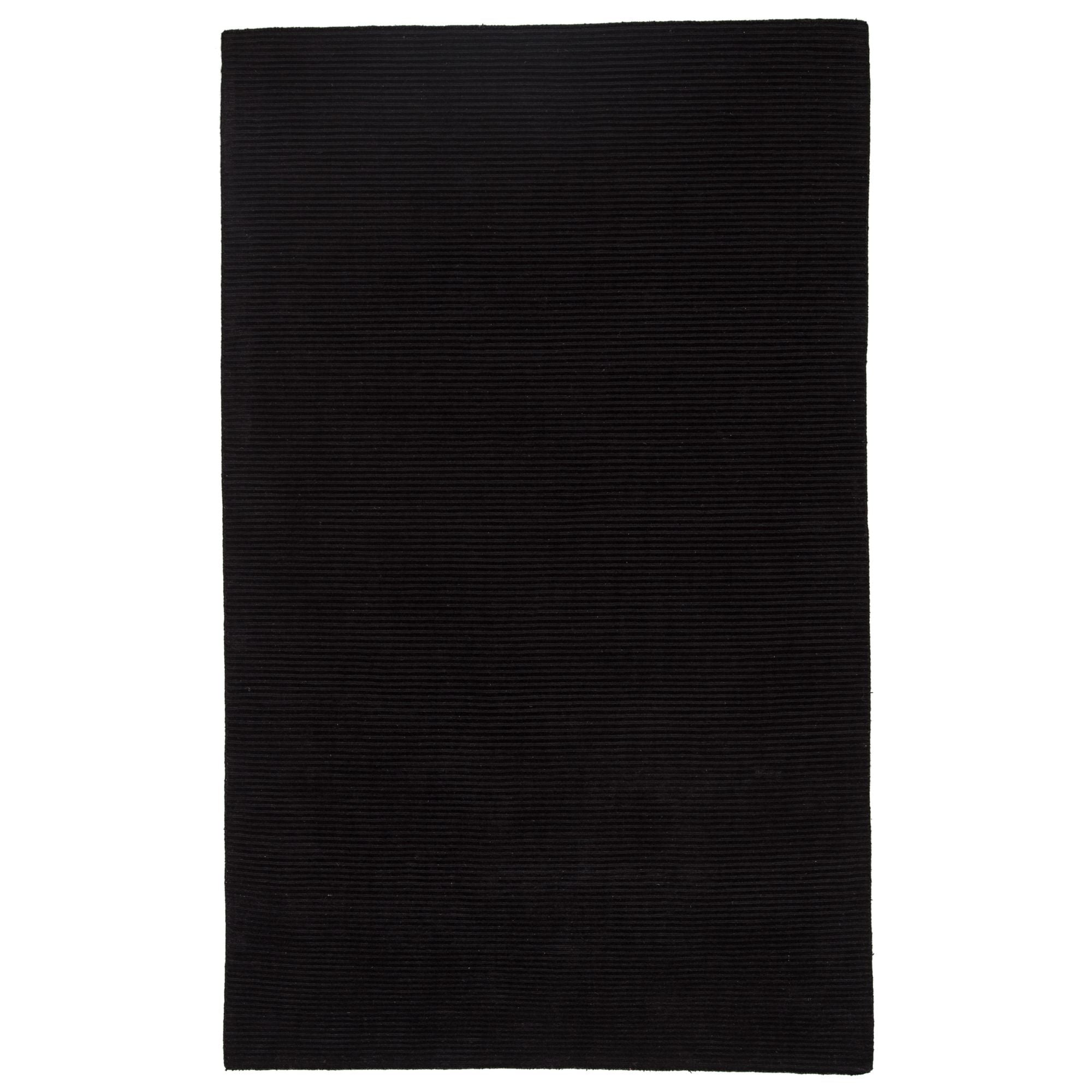 8' x 10' Black Solid Rectangle Handmade Area Rug
