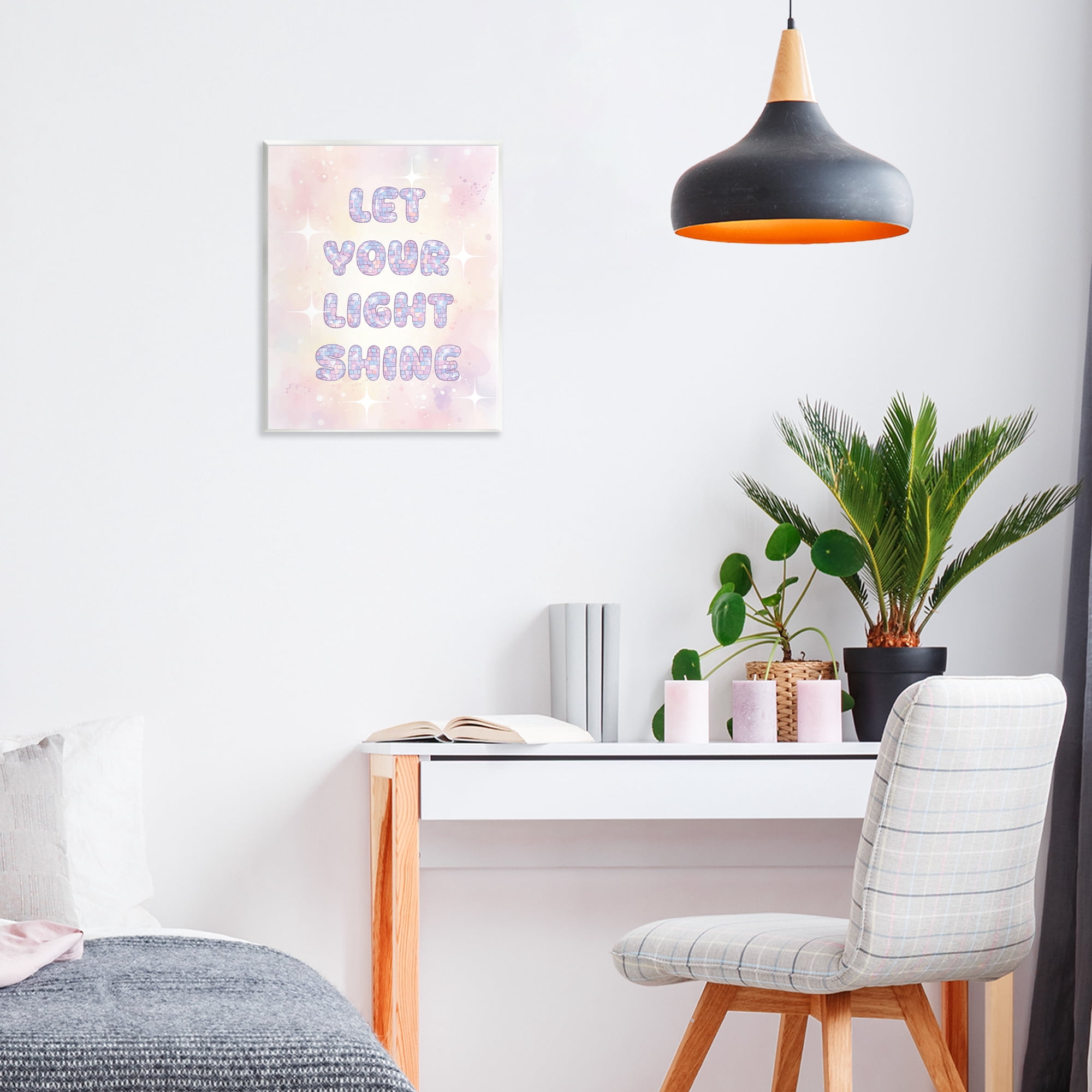 Stupell Industries Let Your Light Shine Pastels Wall Plaque Art, design by Lil' Rue