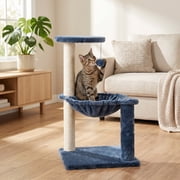 Vibrant Life 3-Level Cat Tower with Hammock, Blue, 26.7