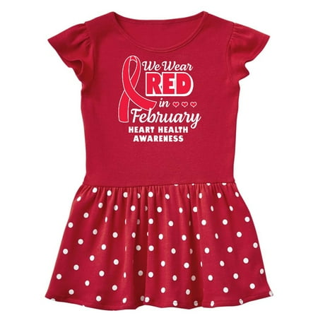 

Inktastic Heart Health Awareness We Wear Red in February Gift Baby Girl Dress
