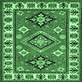 thumbnail image 1 of Ahgly Company Indoor Square Geometric Emerald Green Traditional Area Rugs, 6' Square, 1 of 4