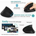 thumbnail image 2 of Ergonomic Mouse, LEKVEY Vertical Wireless Mouse - Rechargeable 2.4GHz Optical Vertical Mice : 3 Adjustable DPI 800/1200/1600 Levels 6 Buttons, for Lap, 2 of 4