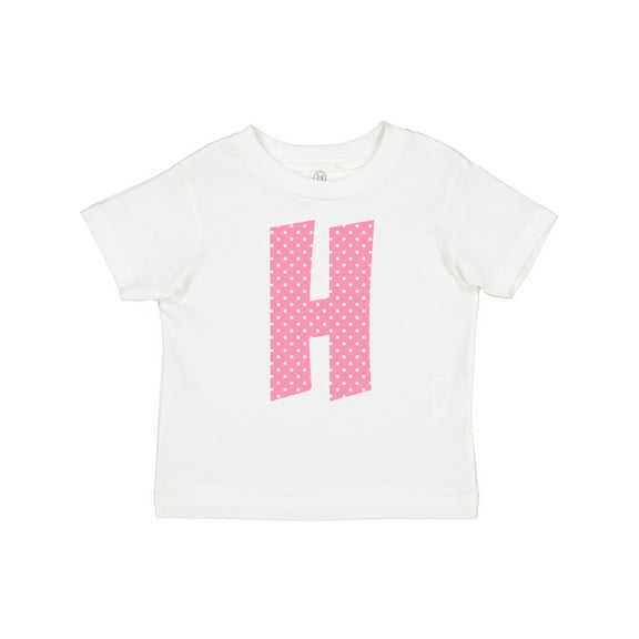 Inktastic Pink and White Polka Dots Letter H Boys or Girls Baby T-Shirt