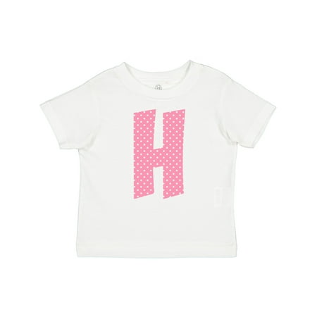 

Inktastic Pink and White Polka Dots Letter H Gift Baby Boy or Baby Girl T-Shirt