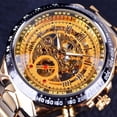 thumbnail image 3 of Reloj mecánico galvanizado hueco con correa de acero para hombre, 3 of 6