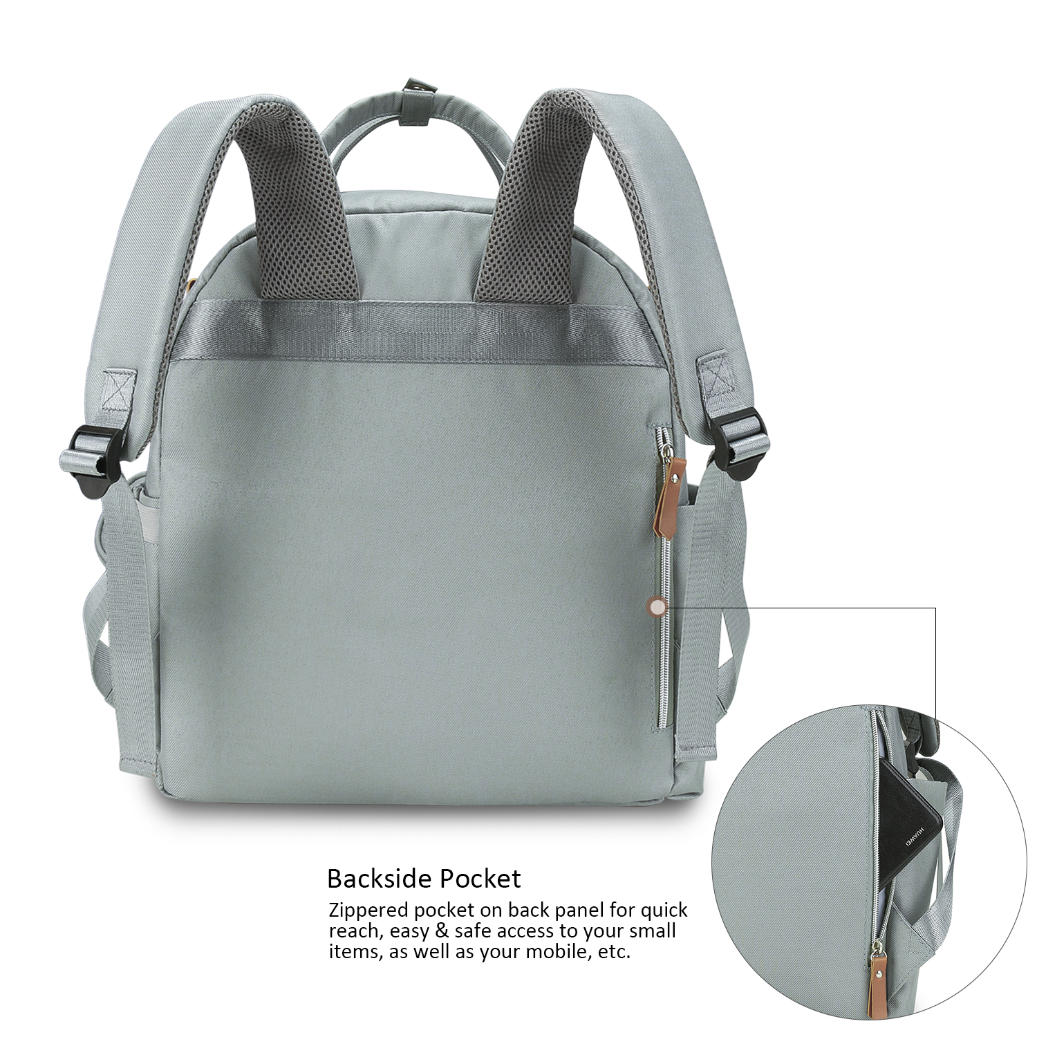 Diaper Bag Backpack with Pacifier Holder Smart Mommy Bag Stroller Organizer with Insulated Pocket&Stroller Strap