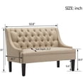 thumbnail image 3 of Modern Upholstered Settee  with Back and Wood Legs, Button Tufted Banquette Loveseat Sofa for Dining Room Living Room Entryway, 3 of 7