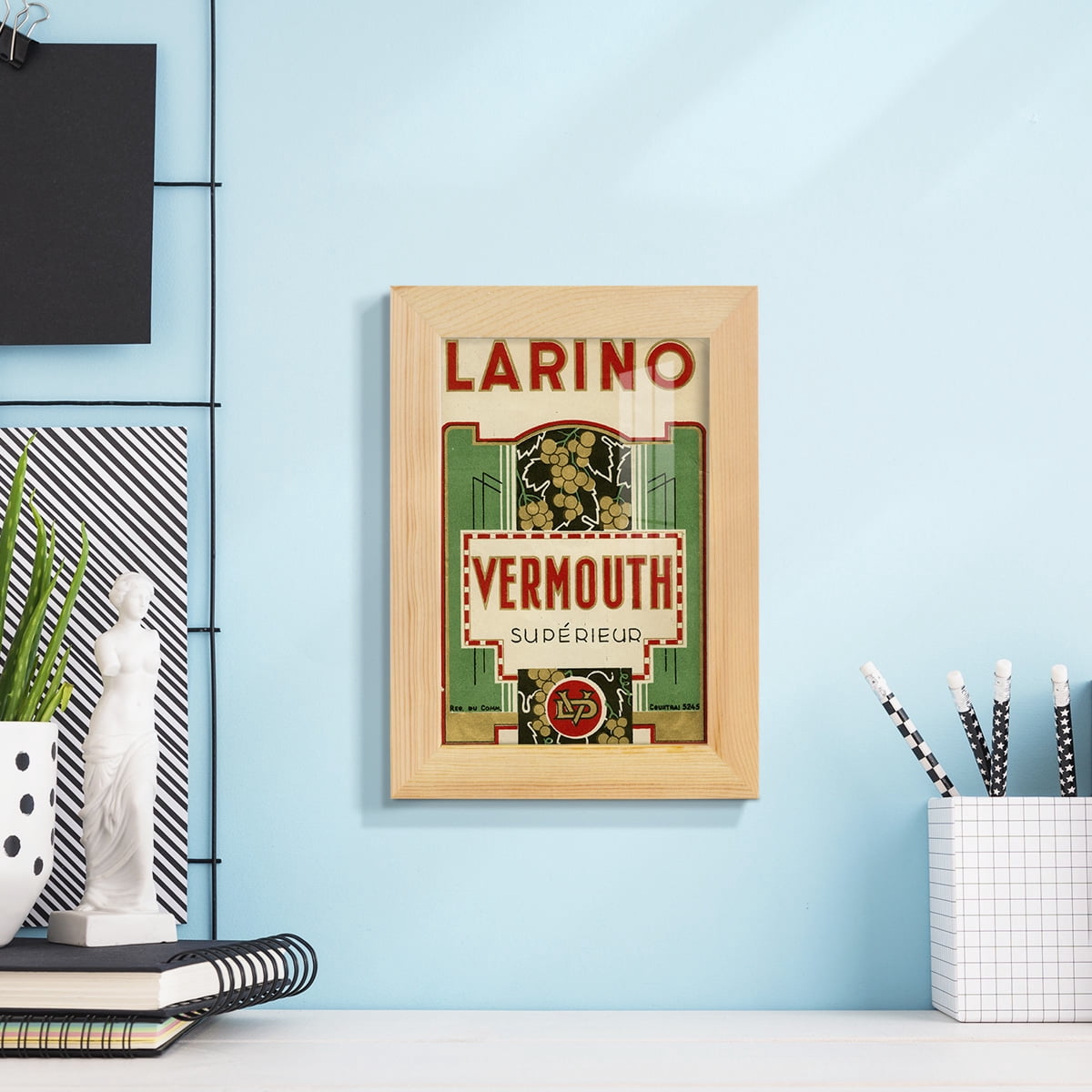 Larino Vermouth -Framed Print w/glass-Natural Wood