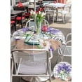 thumbnail image 5 of Outdoor Tablecloth with Umbrella Hole for Patio/Picnic/Party/Camping, Purple Lavender Waterproof Table Cloth Round Cover Washable, Spring Butterfly Daisy Watercolor Gray (Dia 60"), 5 of 8