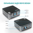 thumbnail image 4 of PIESIA U-BOX-M2 Mini PC Aluminum body Intel i5, Windows 11 Pro, 16GB RAM 256G SSD, 4 of 6