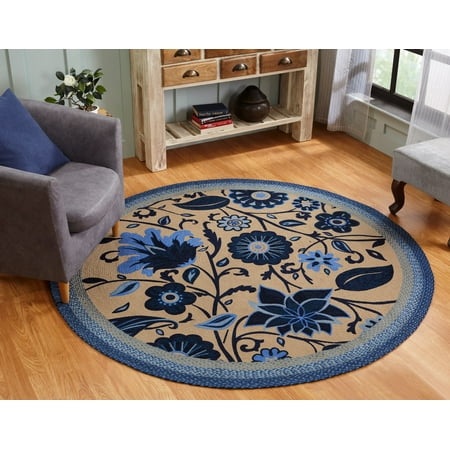 Better Trends Florina Collection Braided Rug 6 Round Wedgewood - 6×6 Round Jute Rug Better Trends Florina Collection Braided Rug 6 Round Wedgewood - 6×6 Round Jute Rug