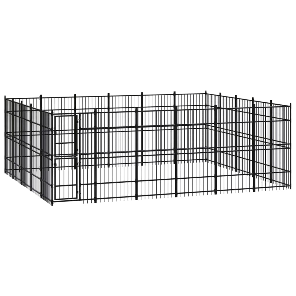 vidaXL Outdoor Dog Kennel Steel Puppy Enclosure Pet Supply Cage Multi