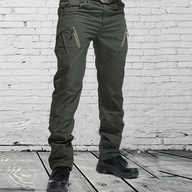  Mens-Hiking-Pants Cargo Waterproof Lightweight Quick Dry  Stretch 7 Pockets For Travel Fishing Work Tactical Black 34