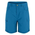 thumbnail image 4 of Shorts for Women BWASD Summer High Waisted Button Shorts with Pockets Solid Color Casual Beach Vacation Clothes Loose Cargo Pants for Hiking Workout (Sky Blue,M), 4 of 6