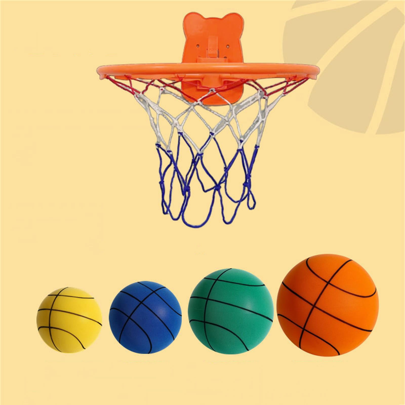 9Inch Flocked Silent Basketball, Professional Grade PU Material for Quiet Indoor Practice and Skill Development