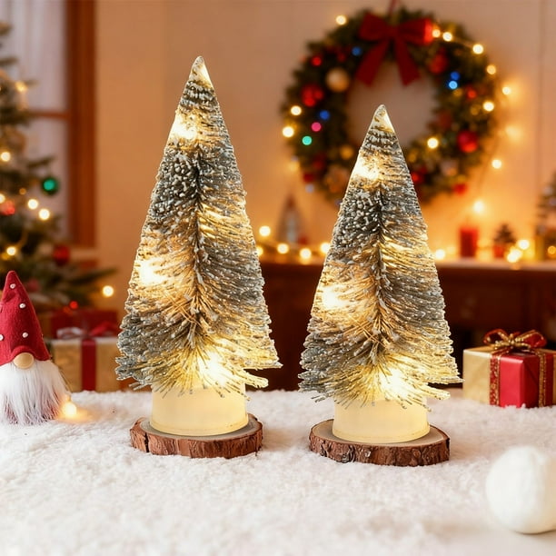 Mini Árbol de Navidad Iluminado con Led, Árbol de Navidad, Decoración Navideña, Decoraciones, Árbol de Navidad, Decoración de Escritorio, Diseño de Escena, Decoración de Puerta