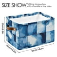 thumbnail image 4 of Yayeee Canvas Storage Basket with Handles for Shelves Fabric Bins Closet Organizer, Blue Pattern, 4 of 8