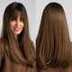 thumbnail image 1 of Fiudx Ofertas Flash Artículos En Oferta Peluca De Red Rosa De Pelo Largo Liso Marrón Degradado Negro De Seda De Alta Temperatura, 1 of 6