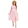 thumbnail image 6 of Yesfashion Women's Maternity Dress Summer Ditsy Floral V Neck Short Sleeve A Line Swing Midi Dress, 6 of 7