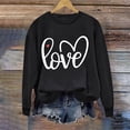 thumbnail image 1 of Meichang Sweat-Shirt de la Saint-Valentin pour Femmes, Col Rond, Graphique Cœur d'Amour, Coupe Ample, Manches Longues, Mignon, 1 of 4