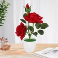 thumbnail image 4 of SPRING PARK Artificial Rose Flowers, Fake Plant, Realistic Artificial Flowers with Plastic Pot for Home Office Garden Decoration, 4 of 4