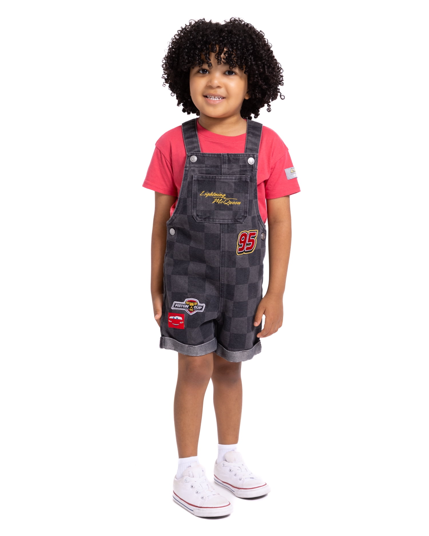 Pixar Cars Toddler Boys T-Shirt and Cotton Shortalls Set, 2 Piece, Sizes 12M-5T