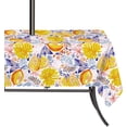 thumbnail image 1 of Outdoor Tablecloth with Umbrella Hole and Zipper Rectangle, Patio Table Cloth with Umbrella Hole, Fabric Waterproof Lemon and Leaf Tablecloth for Spring/Summer/Party/Picnic, 60" x 84", 1 of 5