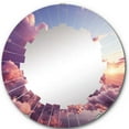 thumbnail image 2 of Designart "Sky Photo Pastel Dream III" Landscapes Round Wall Mirror - Traditional Oval Printed Decorative Oversized Mirror - Multiple Color Options, 2 of 4
