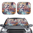 thumbnail image 2 of Windshield Sun Shade, Vibrant Leopard In Flowers Foldable Car Sun Shade Windshield for Front, 2 Pieces, 2 of 7