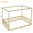thumbnail image 7 of Miniyam Full Size Canopy FloorBed with Guardrails for Kids and Teens, Natural, 7 of 7