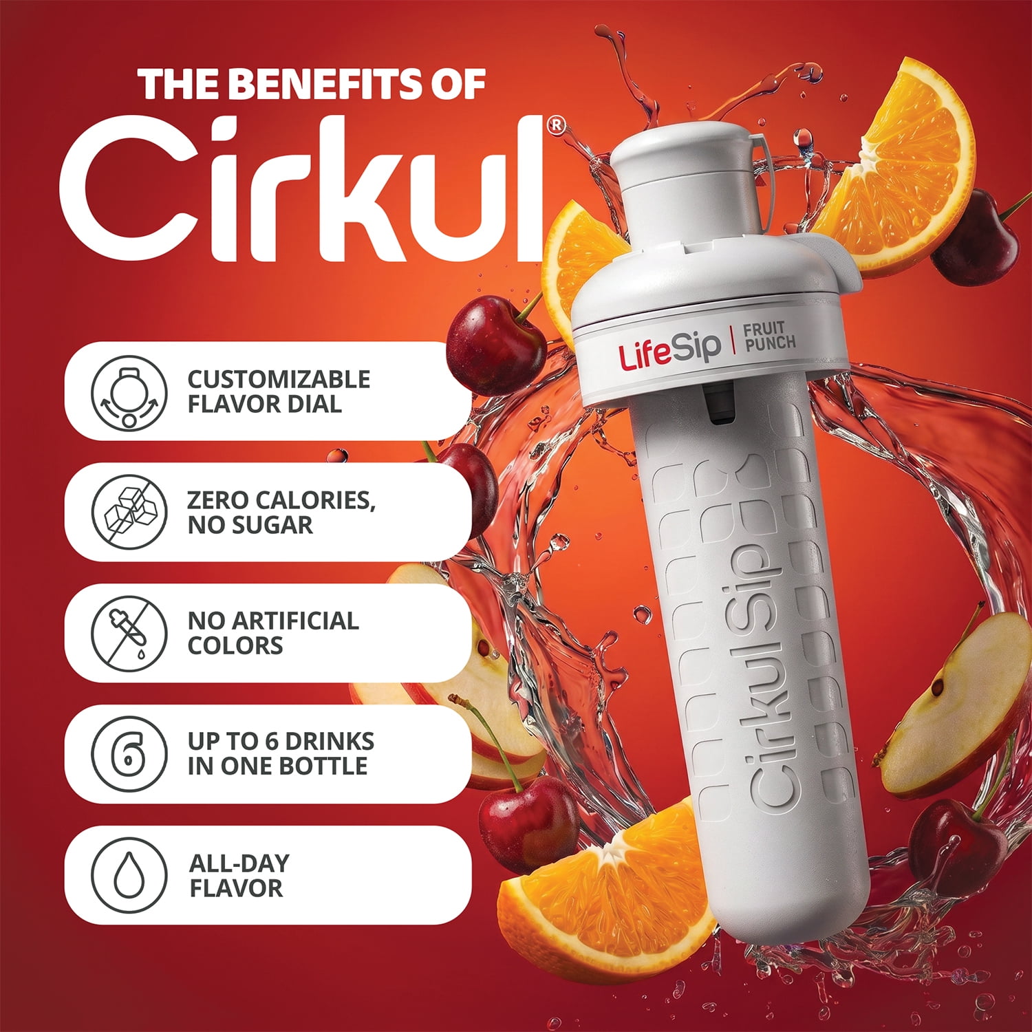 Cirkul 20oz Commuter Bottle Blush Pink With Flavor Cartridge LifeSip Fruit Punch