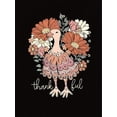 thumbnail image 4 of Women's Casual Crew Neck T-Shirt with Floral Turkey Print, Polyester 95% Spandex 5% Knit Fabric, Medium Stretch, All Season Fashion Top, 4 of 8